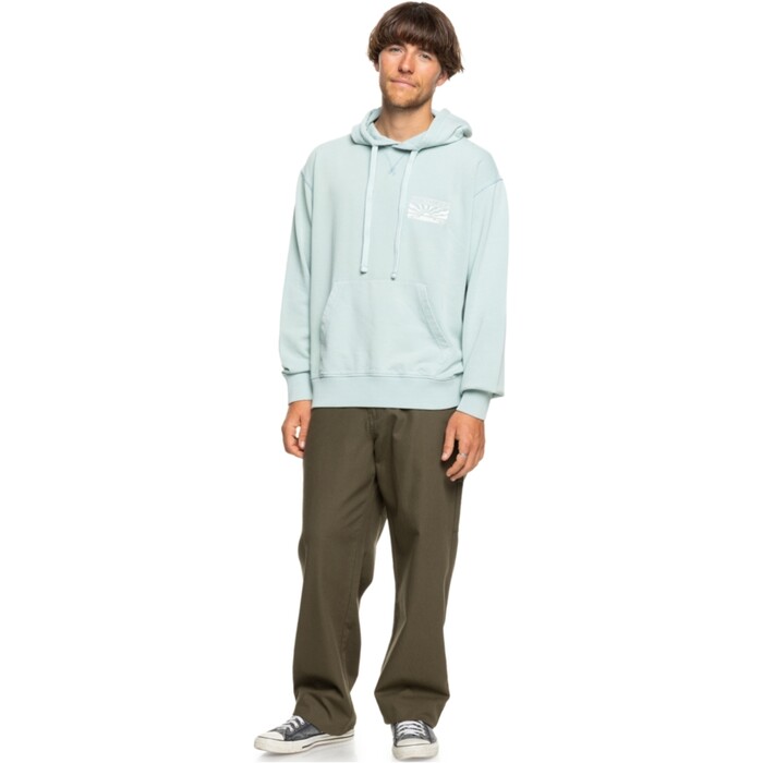 2024 Quiksilver Mens Garment Dye Screen Hoodie EQYFT04972 - Aquifer